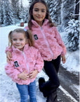 Moguls Kids Checkerboard Coat Pink