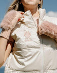 Buttermilk Furry Gloves Pink