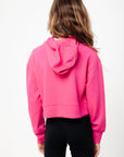 Snowshoe Kids Hoodie with Keyhole Magenta