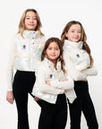 Pow Kids Cropped Puffer Vest Metallic Opal