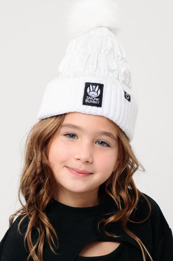 Pow Kids Cropped Puffer Vest and Opal Puffer Hat