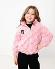 Moguls Kids Checkerboard Coat Pink