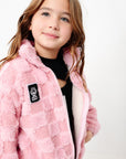 Moguls Kids Checkerboard Coat Pink