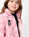 Moguls Kids Checkerboard Coat Pink