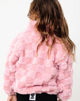 Moguls Kids Checkerboard Coat Pink