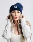 Big Sky Cashmere Hat Navy Blue