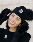 Buttermilk Furry Gloves Black