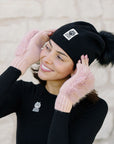 Buttermilk Furry Gloves Pink