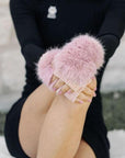 Buttermilk Furry Gloves Pink