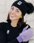 Buttermilk Furry Gloves Purple